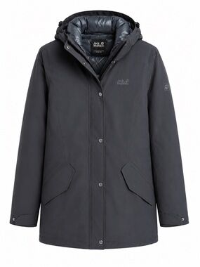 Jack Wolfskin Texapore Ecosphere 700 Down Insulated Parka Jacket Grey Size XS